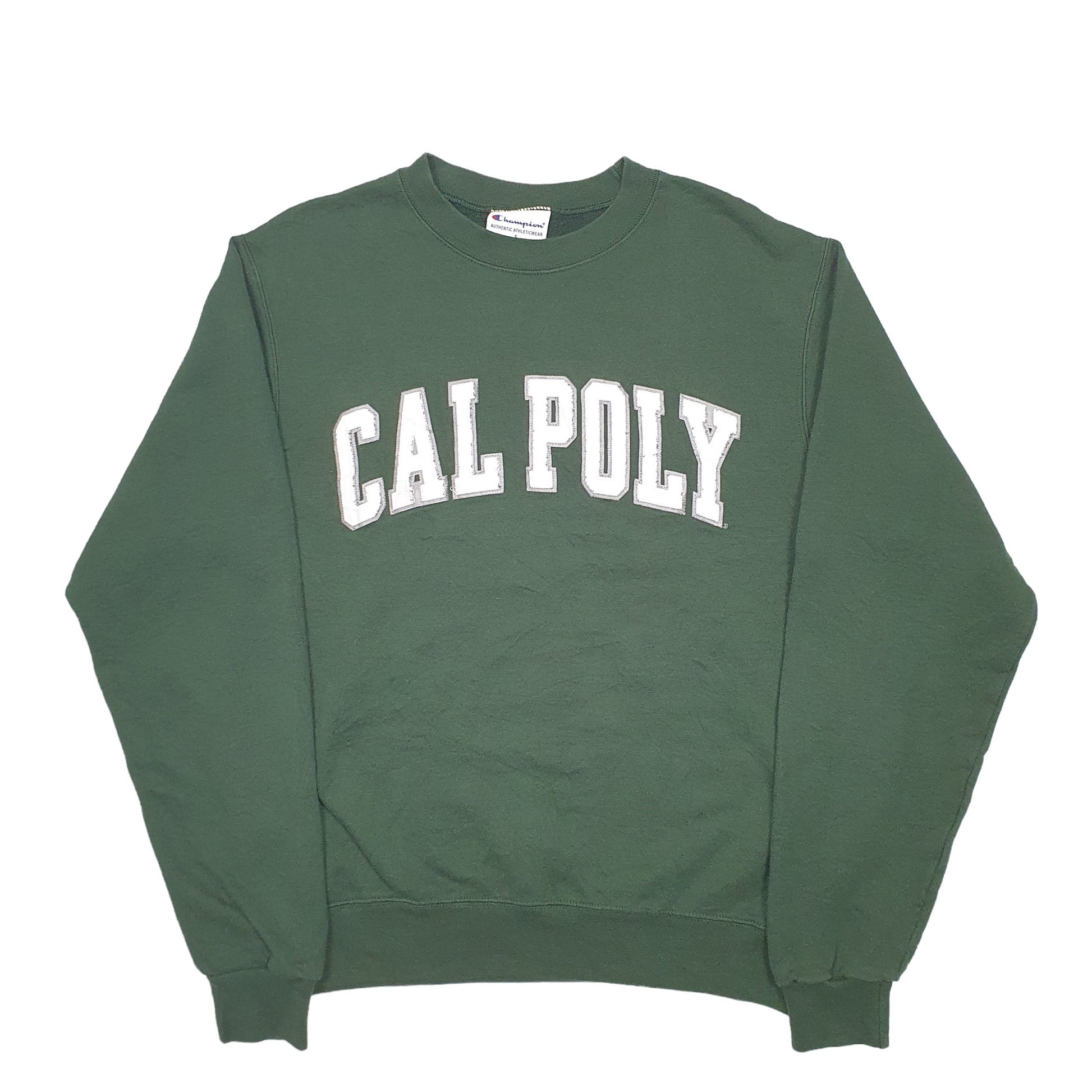 Mens Green Champion Cal Poly USA College Crewneck Jumper