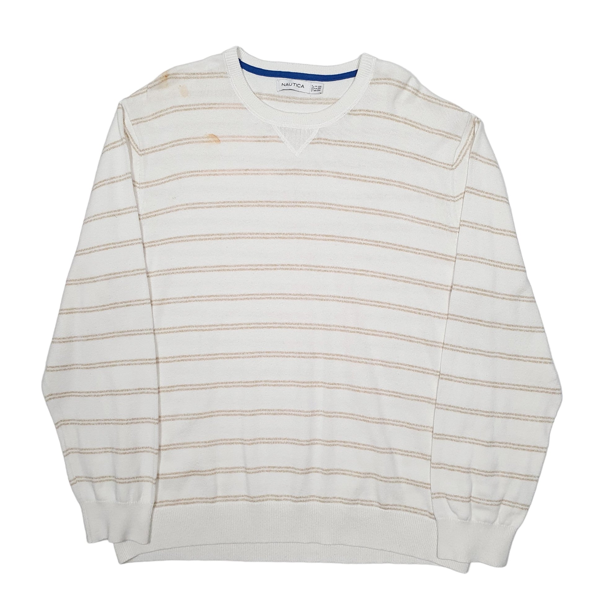 Mens White Nautica Knit Crewneck Jumper