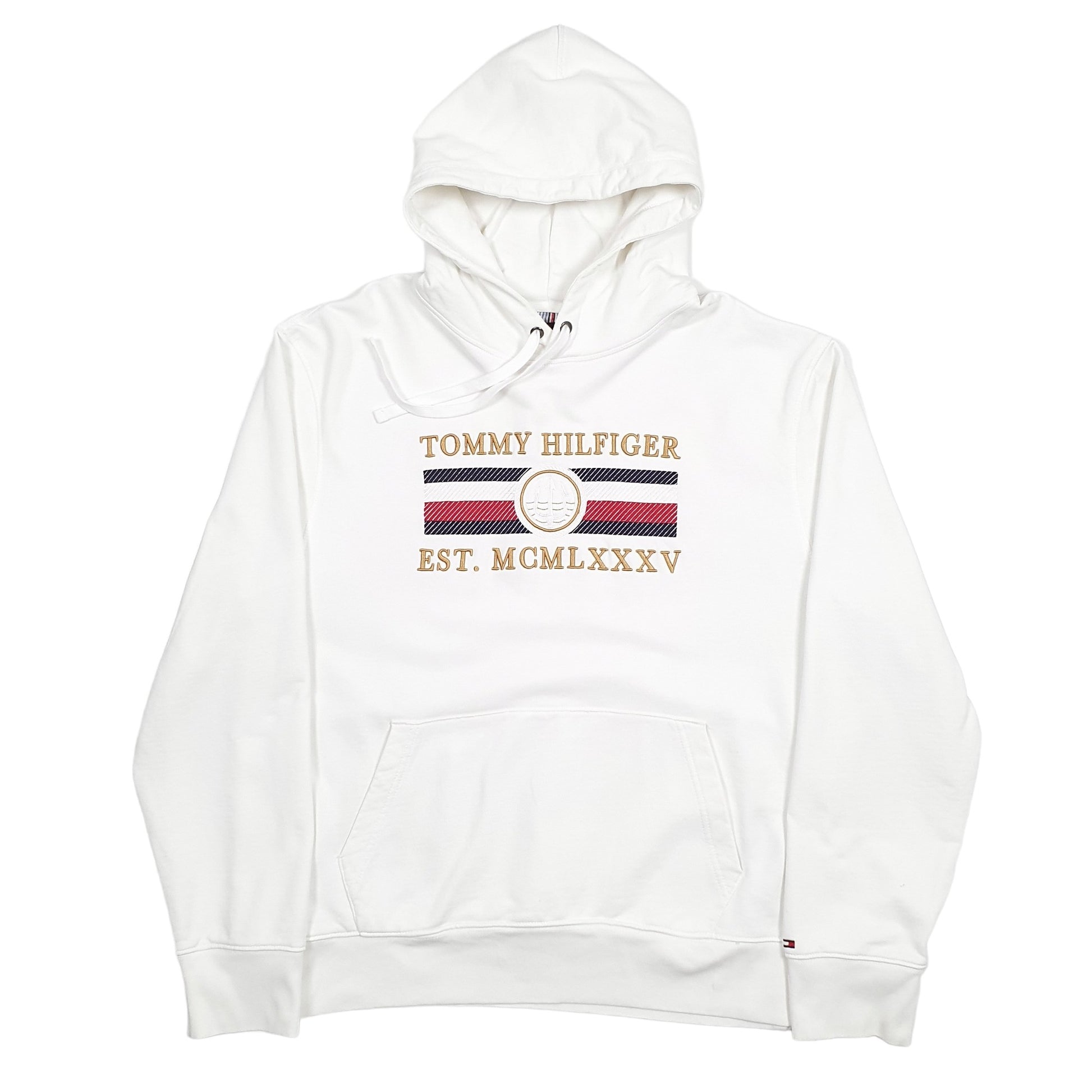 Tommy Hilfiger Spellout Hoodie XL White