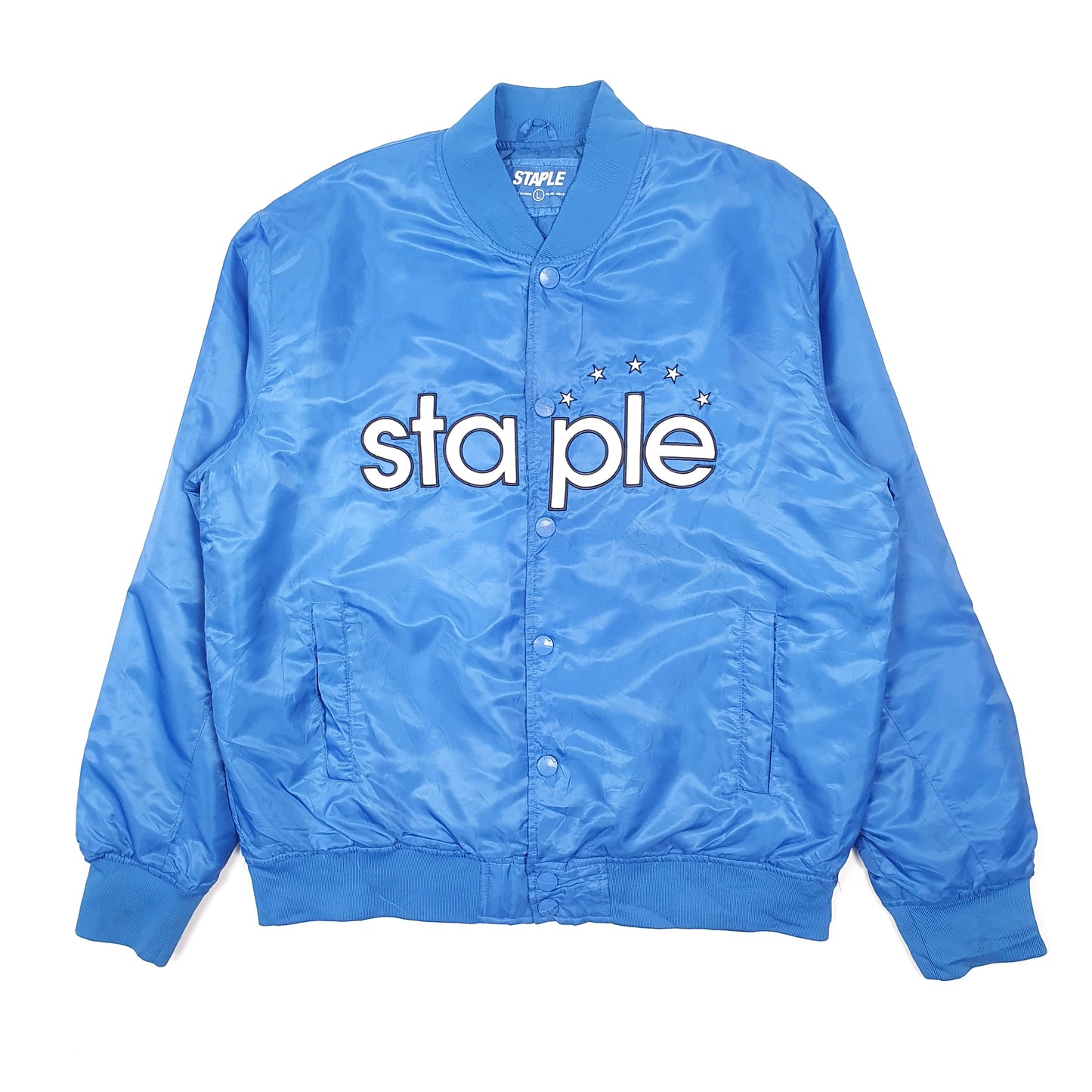 Mens Blue Staple Pigeon Jeff Varsity Hoodie Coat