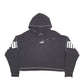 Mens Black Puma Crop Top Spellout Hoodie Jumper