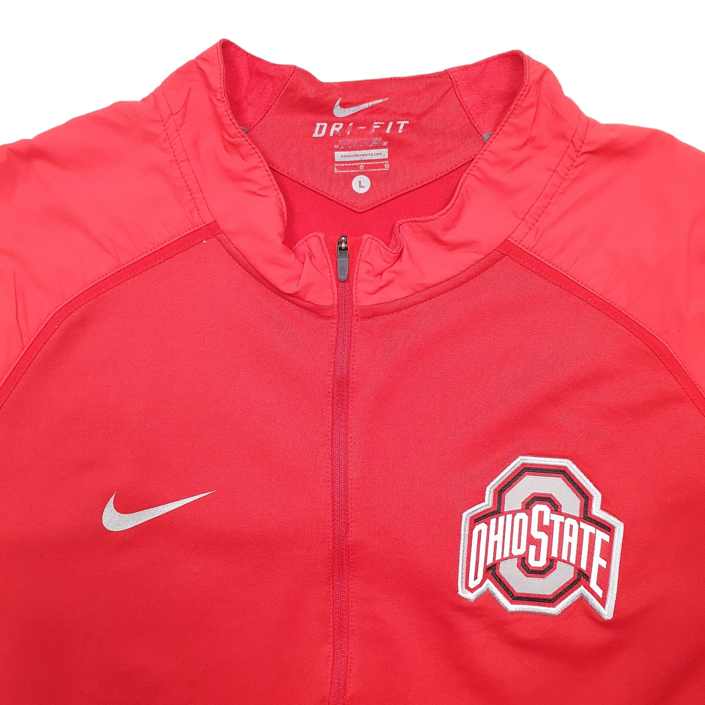 Mens Red Nike Dri-Fit Ohio State Quarter Zip Jumper