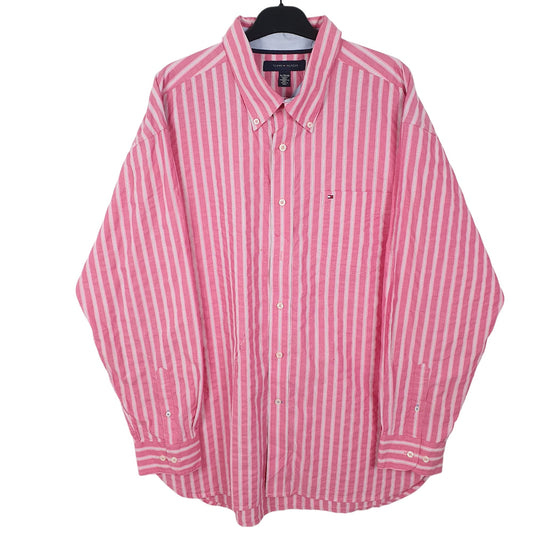 Tommy Hilfiger Long Sleeve Regular Fit Striped Shirt Pink