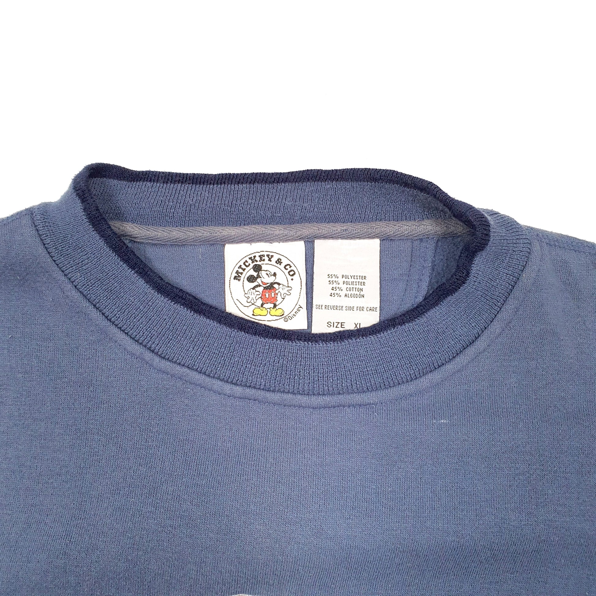 Mens Blue Disney Vintage Mickey Mouse 1928 Crewneck Jumper