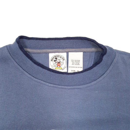 Mens Blue Disney Vintage Mickey Mouse 1928 Crewneck Jumper