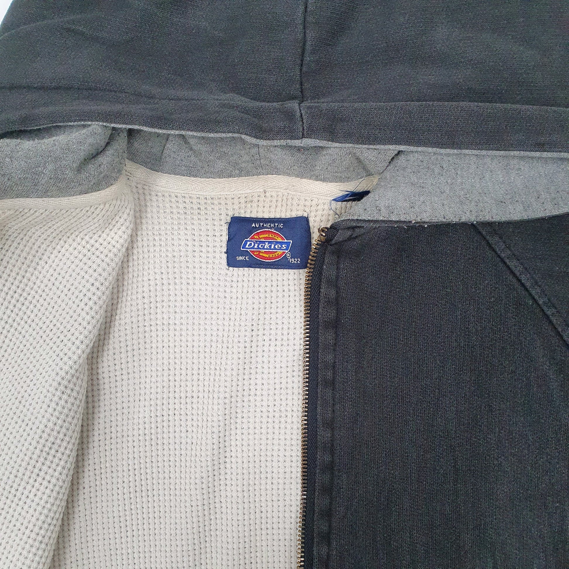 Mens Grey Dickies Hoodie Workwear Full Zip Jumper