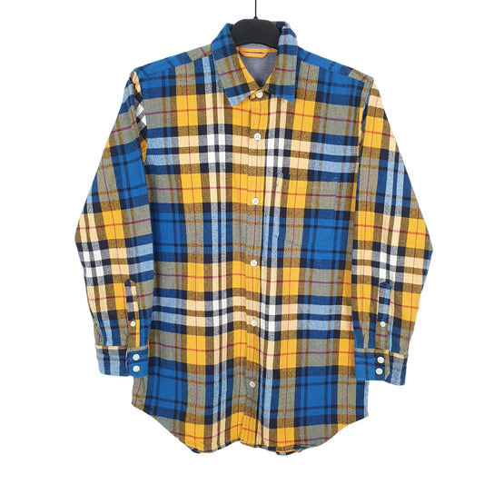 Gap Flannel Shacket Long Sleeve Regular Fit Check Shirt Yellow