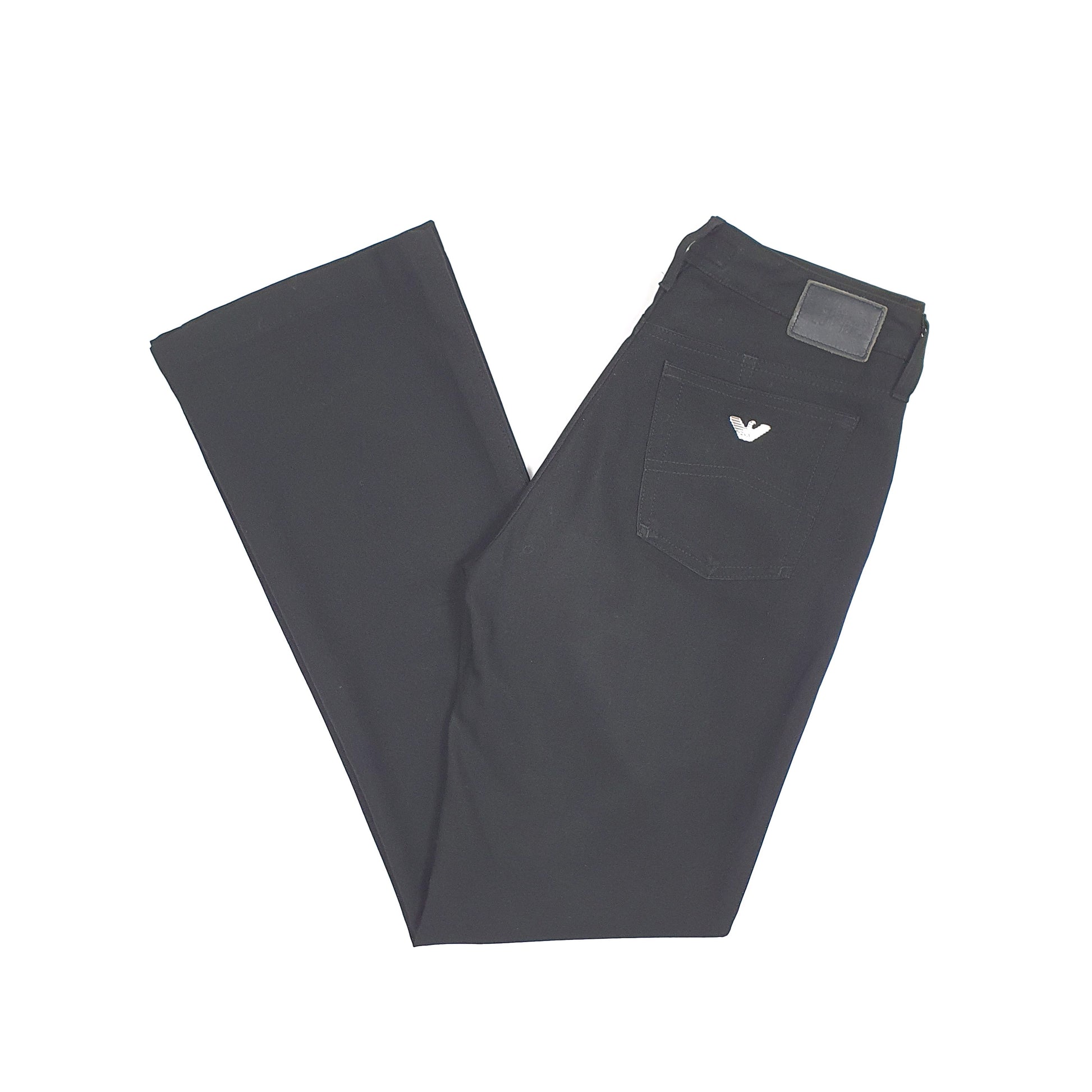 Womens Armani Bootcut Black Chino Trousers UK10 Black