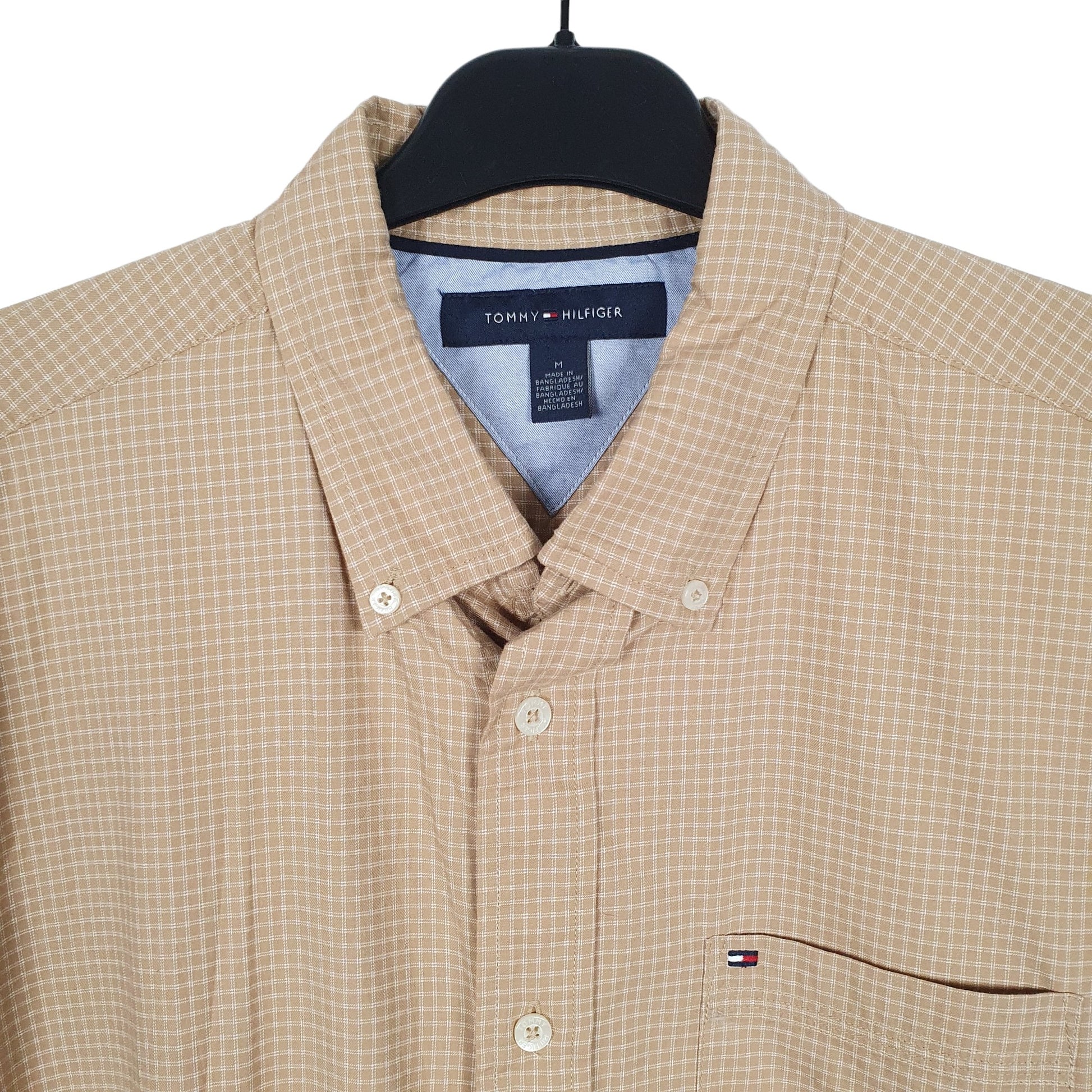 Tommy Hilfiger Short Sleeve Regular Fit Check Shirt Brown