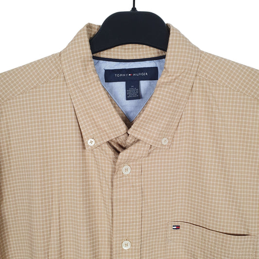 Tommy Hilfiger Short Sleeve Regular Fit Check Shirt Brown