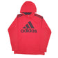 Mens Red Adidas Spellout Hoodie Jumper