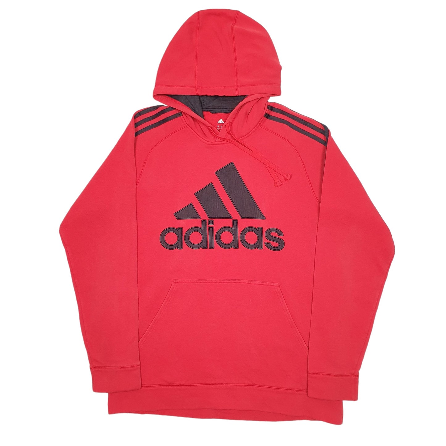 Mens Red Adidas Spellout Hoodie Jumper