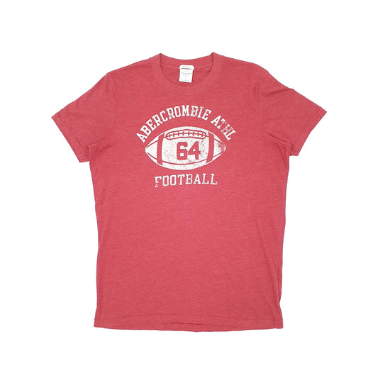 Abercrombie & Fitch Muscle American Football Short Sleeve T Shirt Red