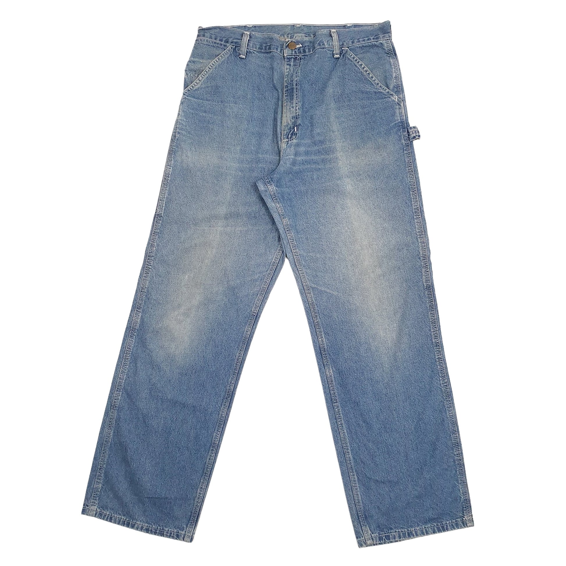 Mens Blue Carhartt Made In USA 1990's Vintage Carpenter Trousers