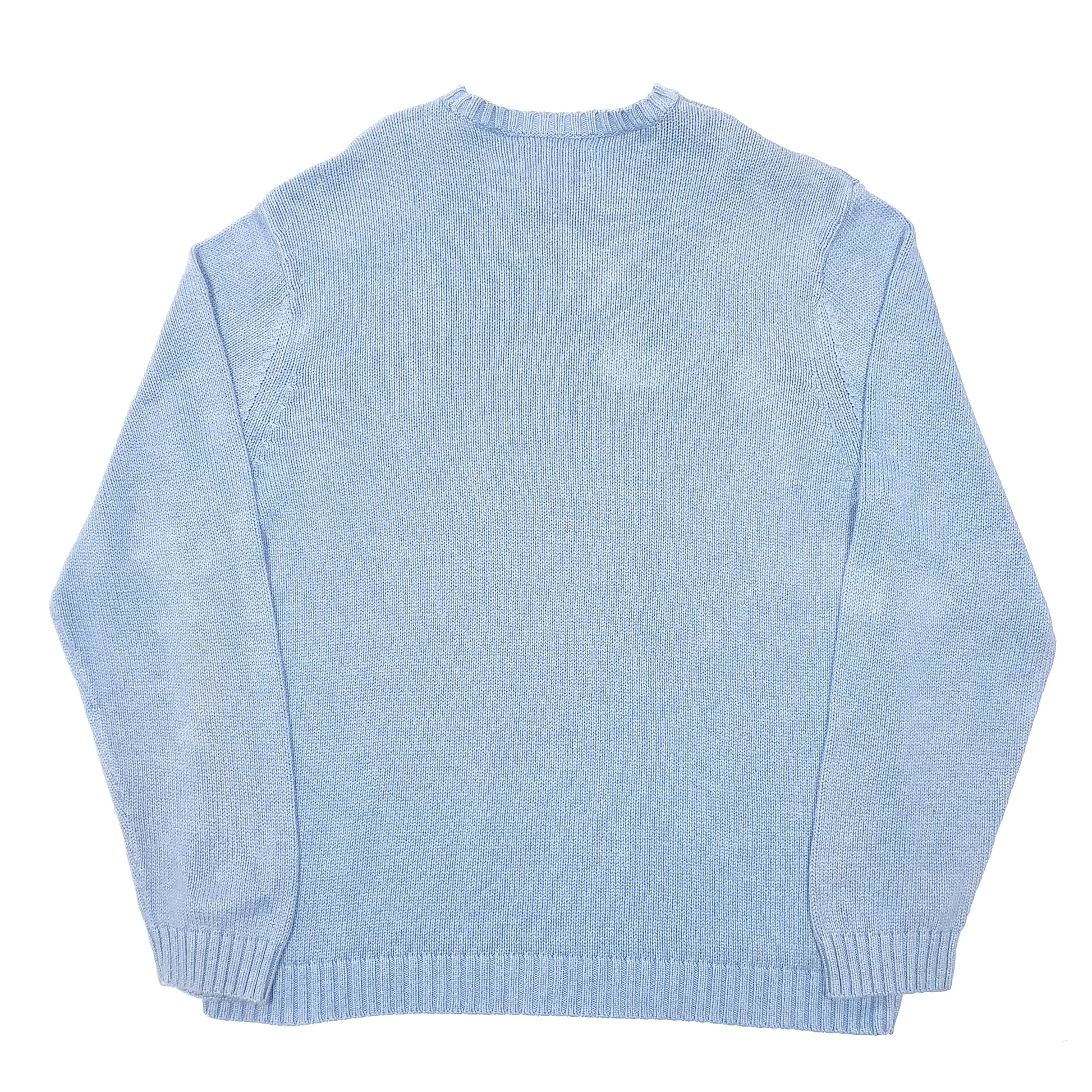 Mens Blue Ralph Lauren Chaps Knit Jumper Winter Crewneck Jumper