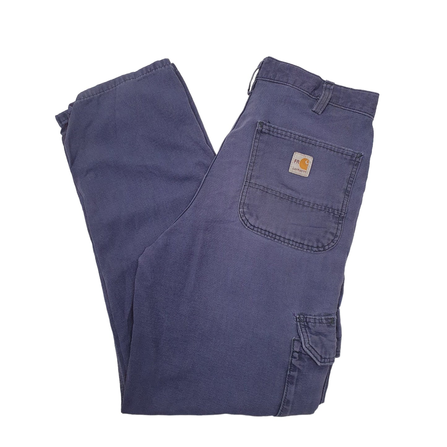 Mens Blue Carhartt Fire Resistance Cargo Trousers