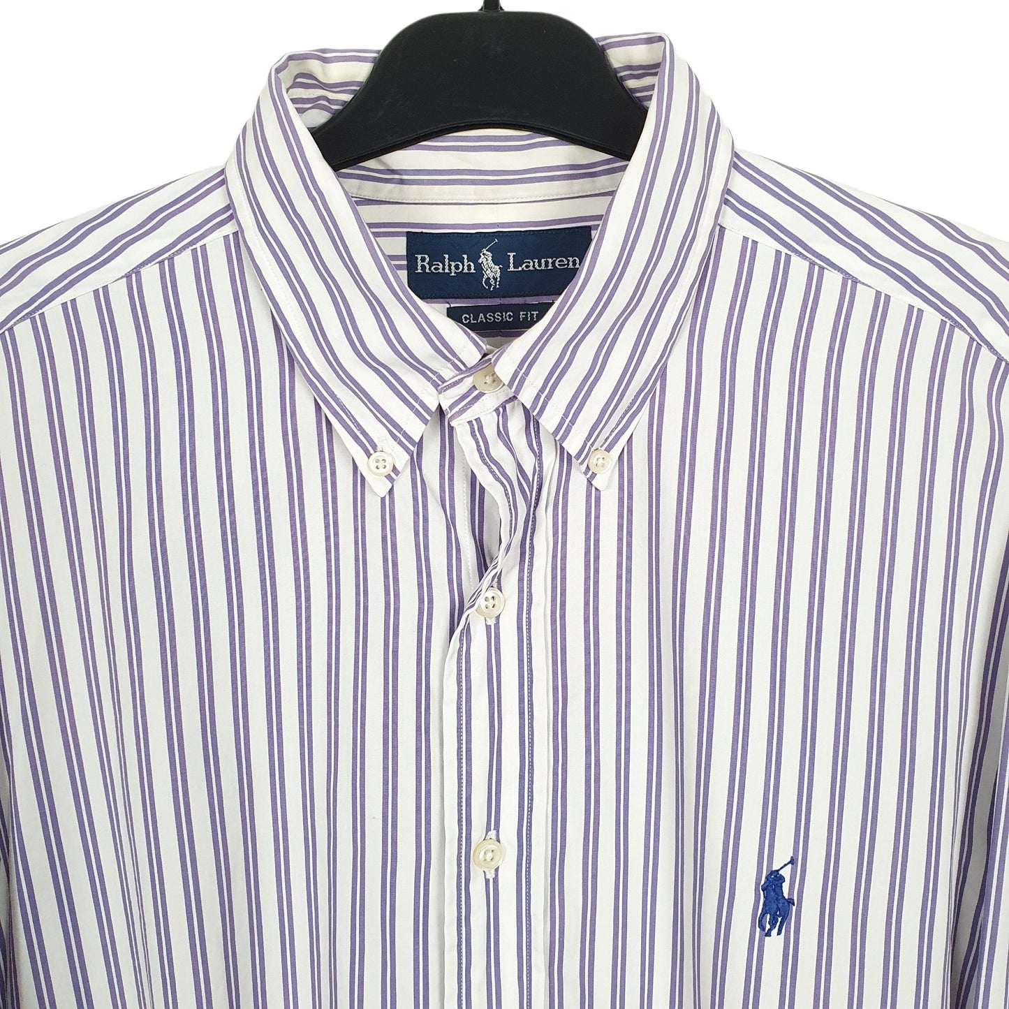 Ralph Lauren Long Sleeve Classic Fit Pinstripe Shirt Purple
