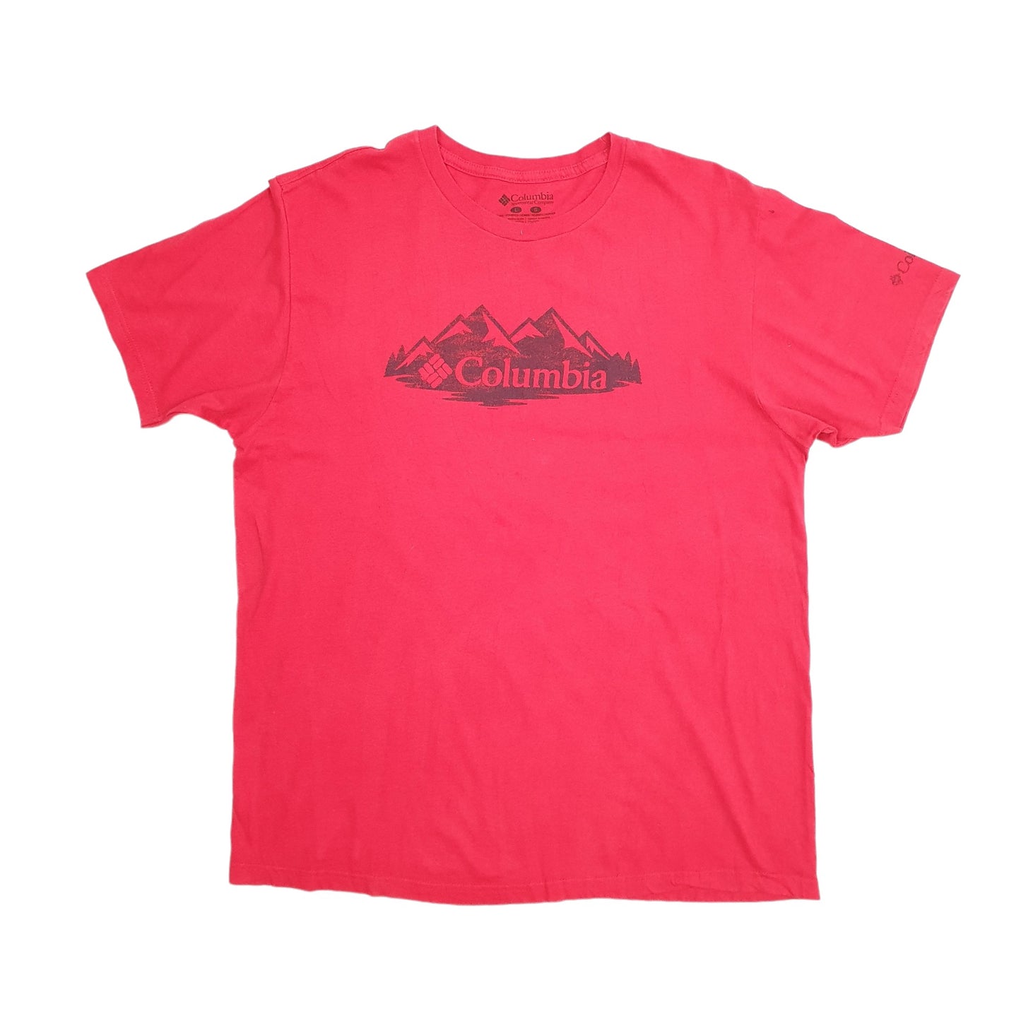 Mens Red Columbia Sportswear  Short Sleeve T Shirt