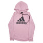 Womens Pink Adidas Spellout Hoodie Jumper