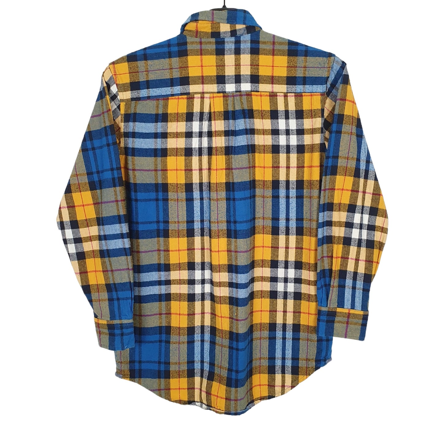 Gap Flannel Shacket Long Sleeve Regular Fit Check Shirt Yellow