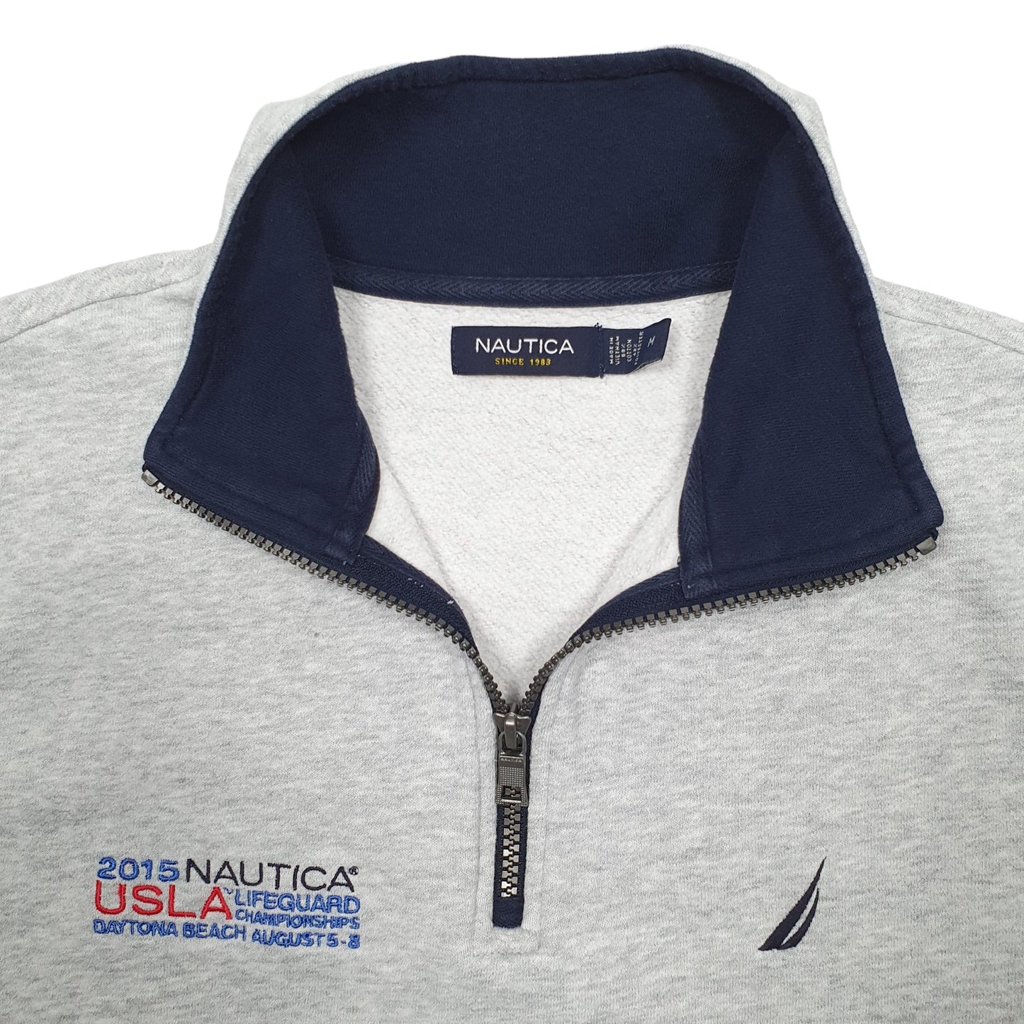 Mens Grey Nautica Lifeguard Championships Quarter Zip Jumper