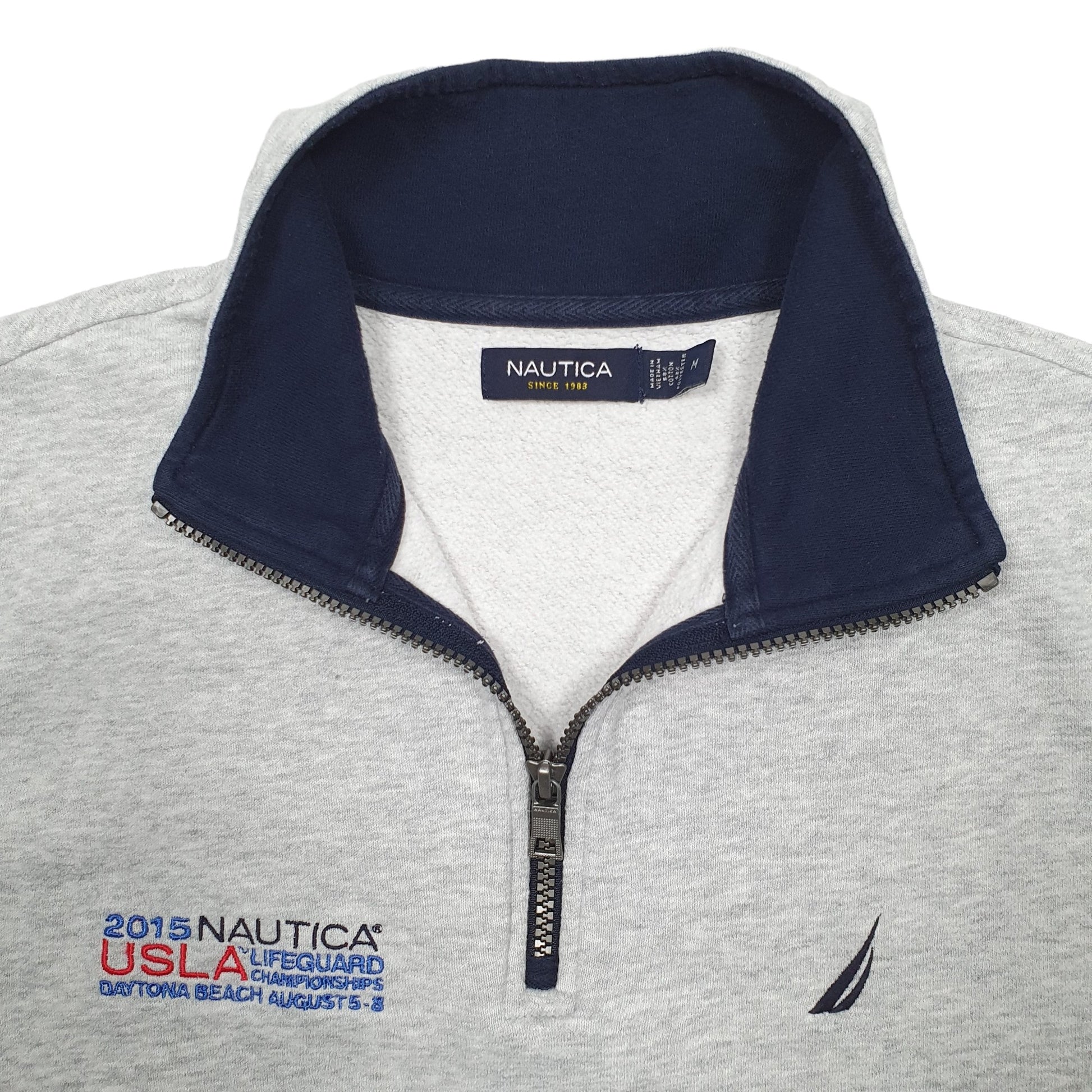 Mens Grey Nautica Lifeguard Championships Quarter Zip Jumper