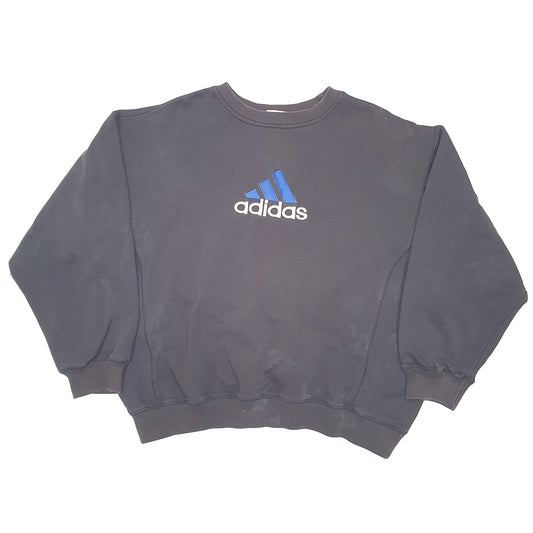 Mens Black Adidas Vintage Crewneck Jumper