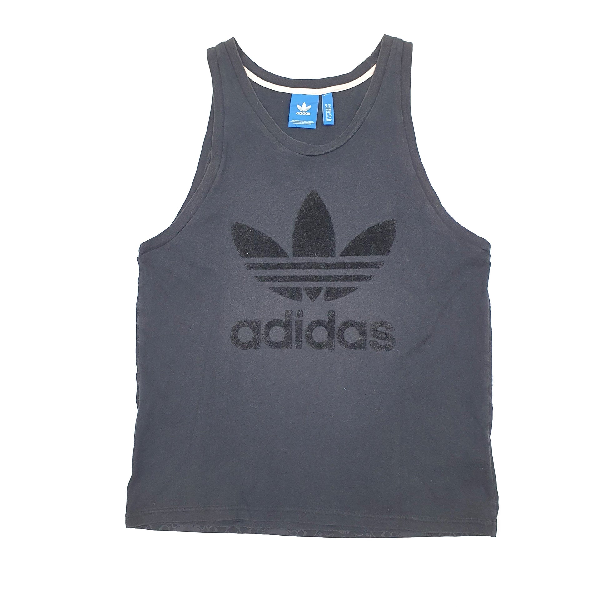 Mens Black Adidas Vest Top Short Sleeve T Shirt