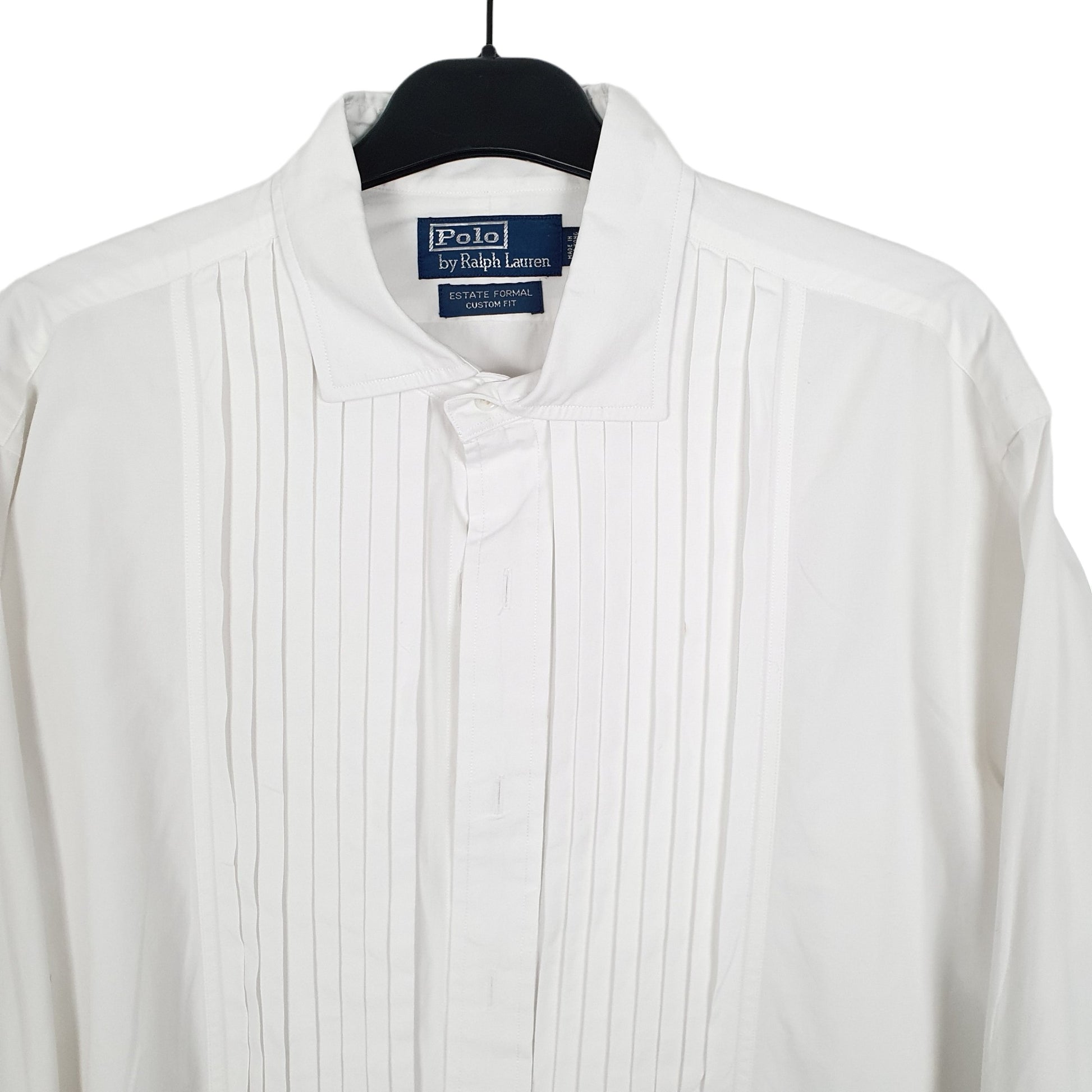 Ralph Lauren Long Sleeve Custom Fit Ruffled Shirt White