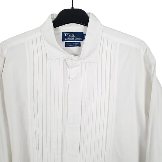 Ralph Lauren Long Sleeve Custom Fit Ruffled Shirt White