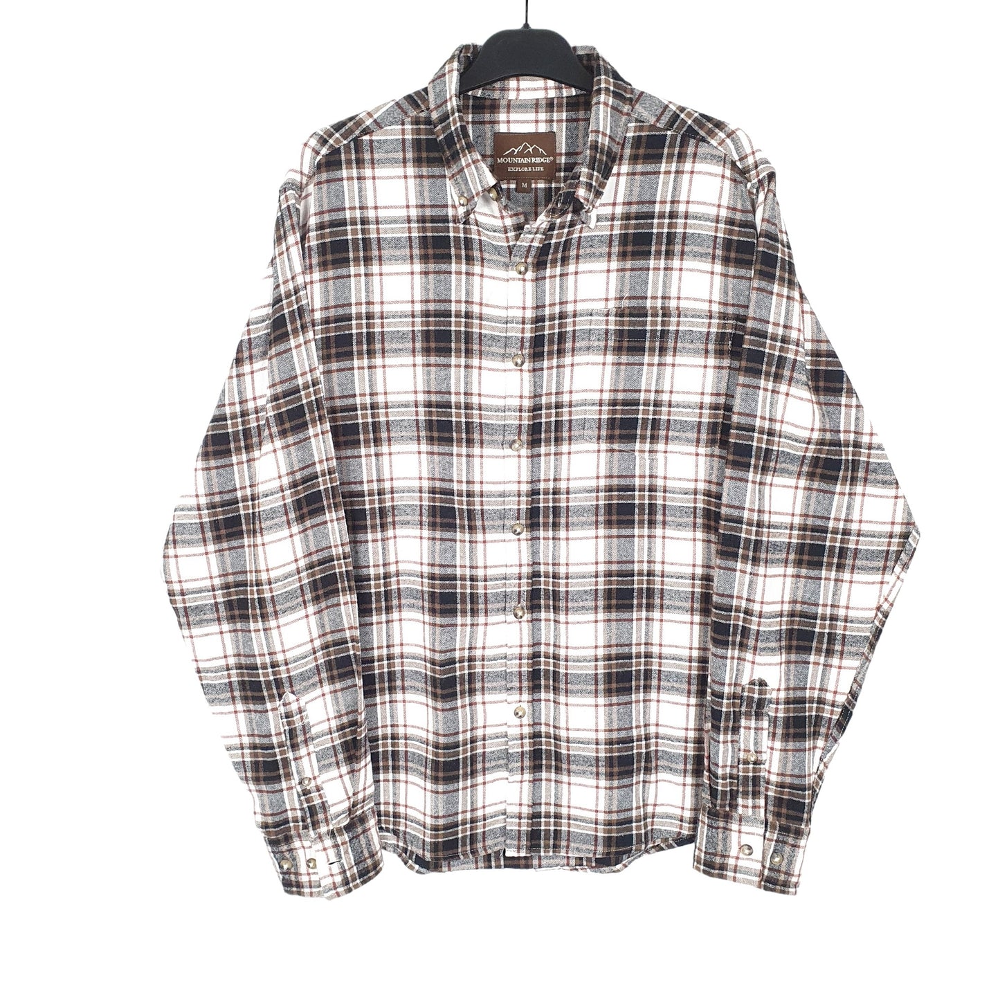 Mountain Ridge Shacket Overshirt Long Sleeve Regular Fit Check Shirt White