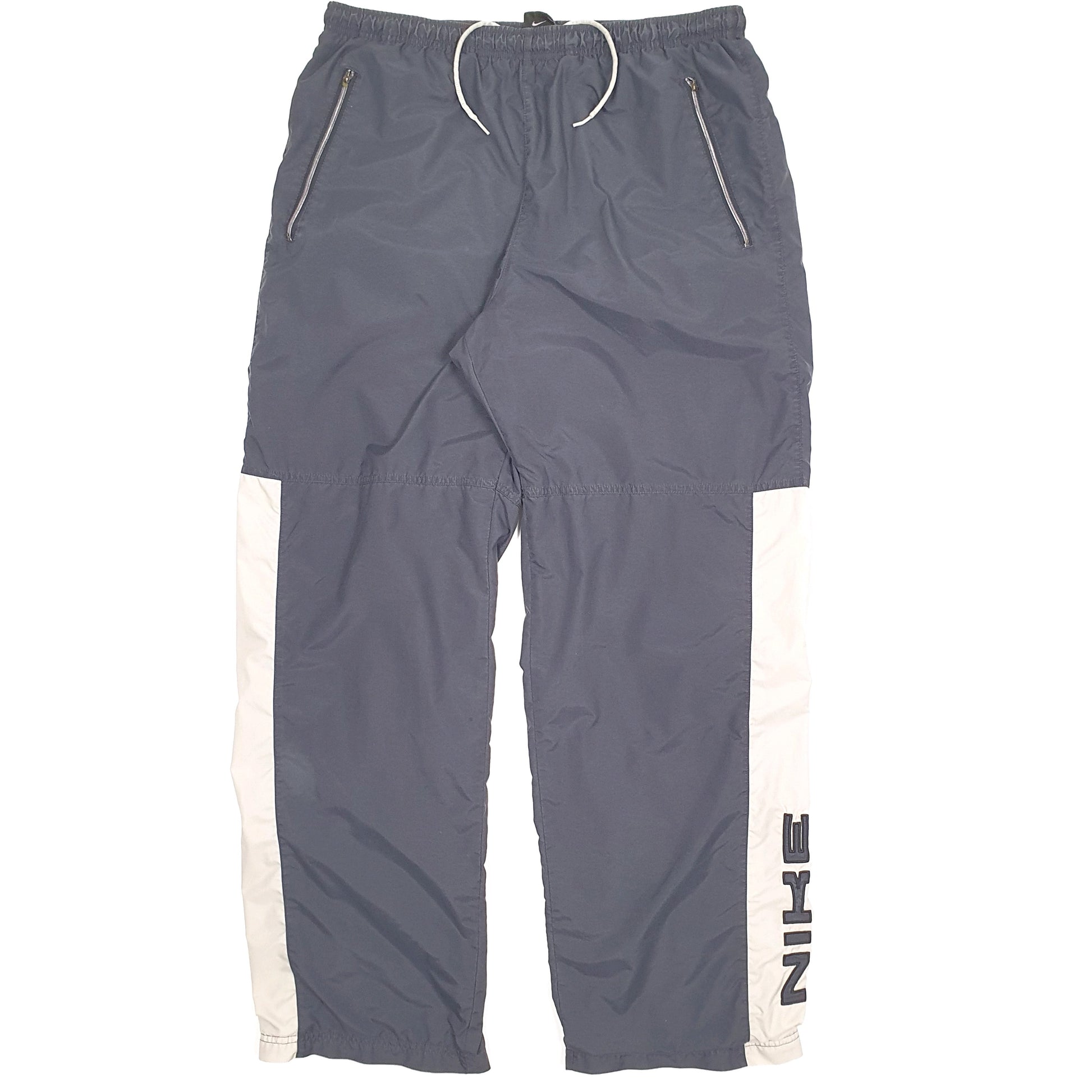 Mens Grey Nike Vintage 2000s Y2K Spellout Sweatpants Tracksuit Bottoms Jogger Trousers