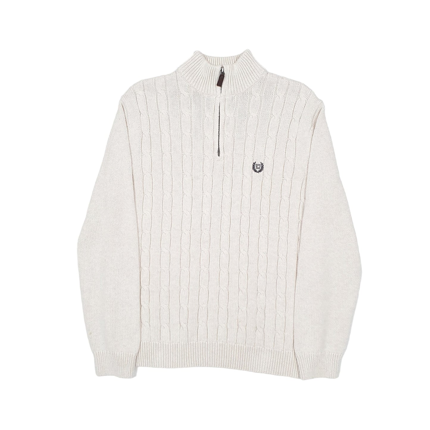 Ralph Lauren Chaps Cable Knit Quarter Zip S Cream