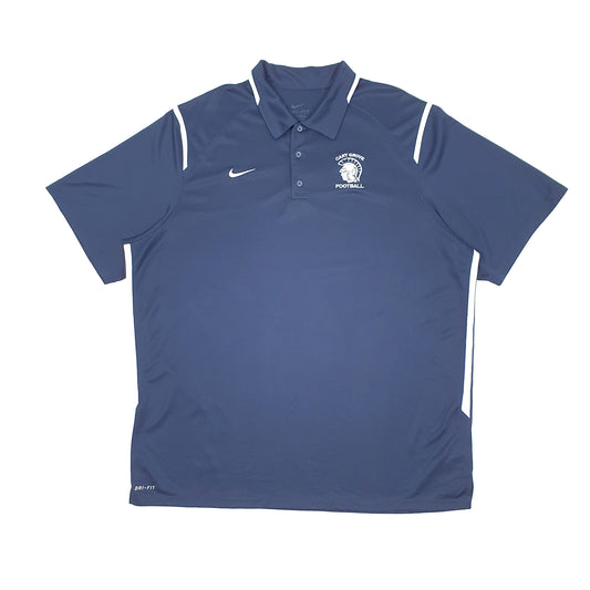 Nike Dri Fit Football Short Sleeve Polyester Polo Shirt Navy