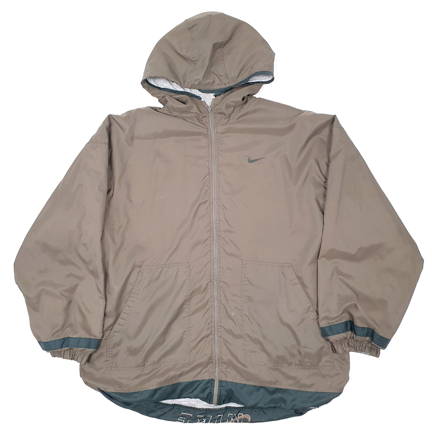 Mens Grey Nike Vintage 1990s Reversible Softshell Jacket Coat