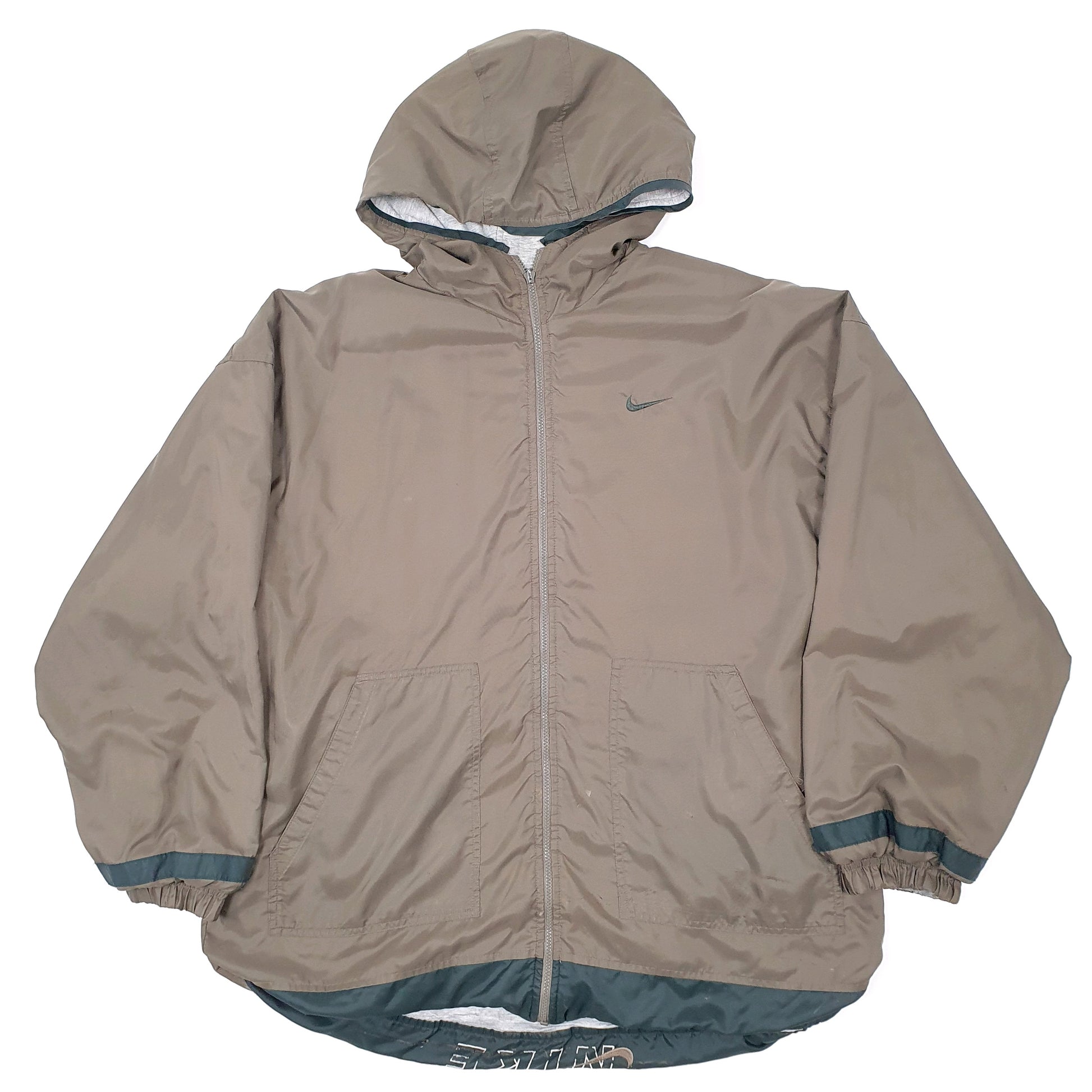 Mens Grey Nike Vintage 1990s Reversible Softshell Jacket Coat