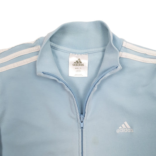 Womens Blue Adidas Track Top Full Zip Jumper