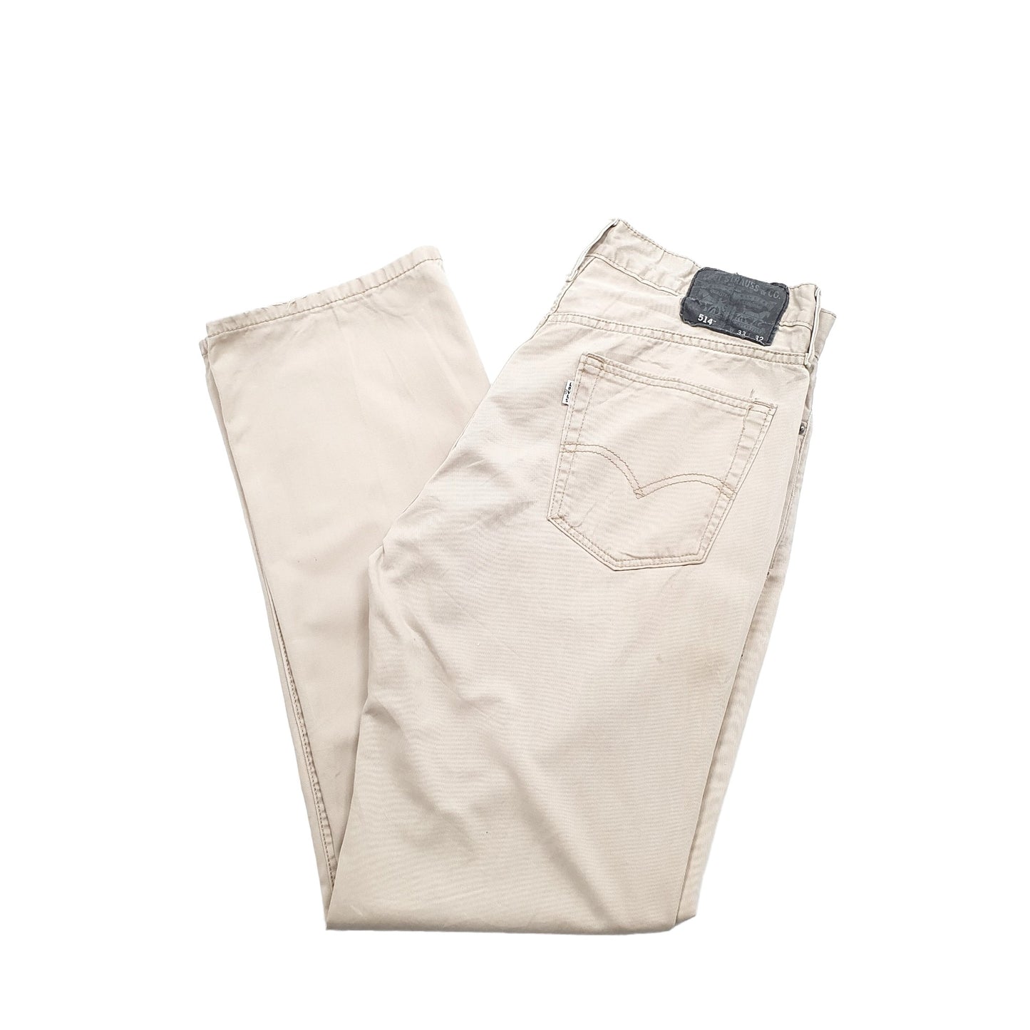 Levis 514 Straight Fit Jeans W33 L32 Beige