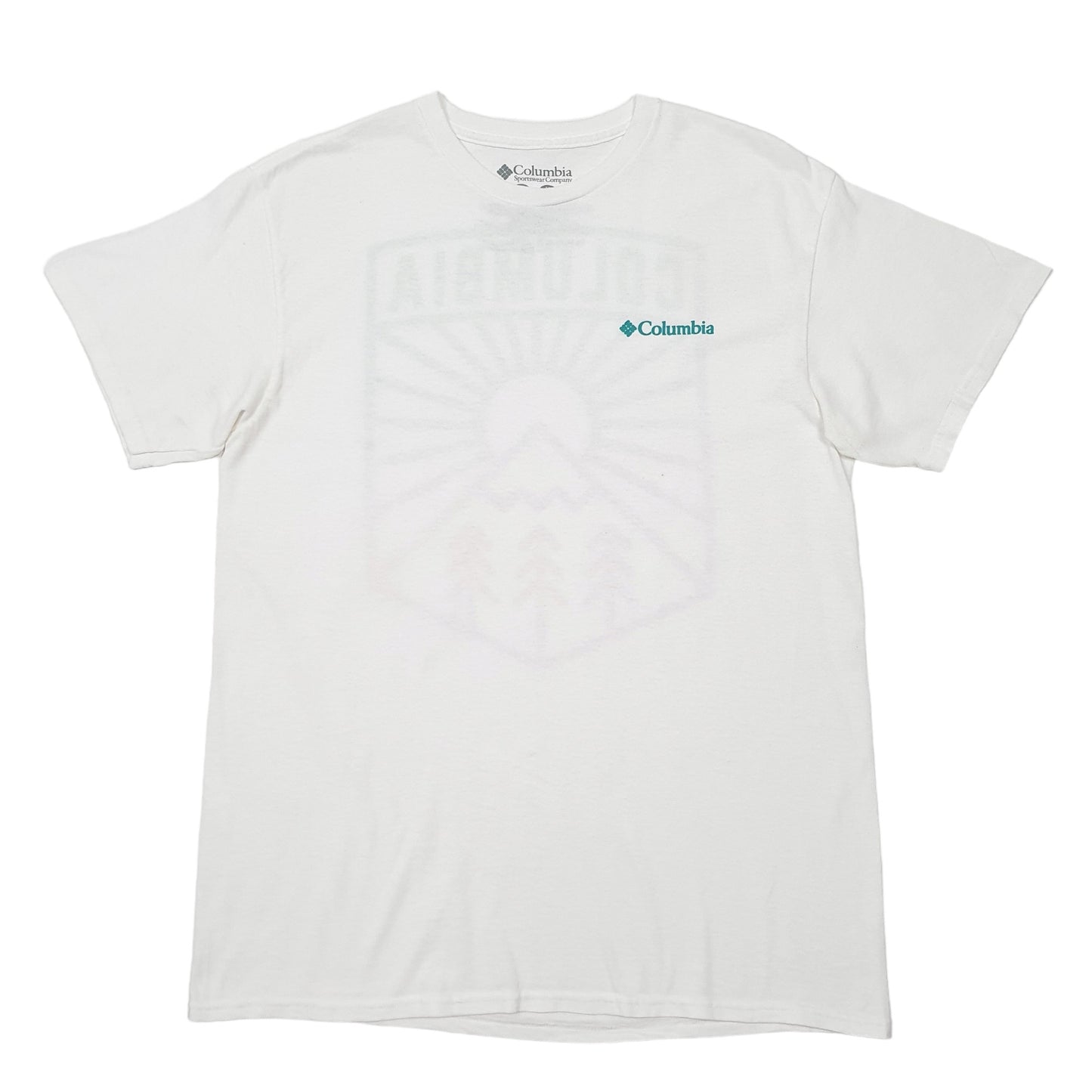 Mens White Columbia Sportswear  Short Sleeve T Shirt