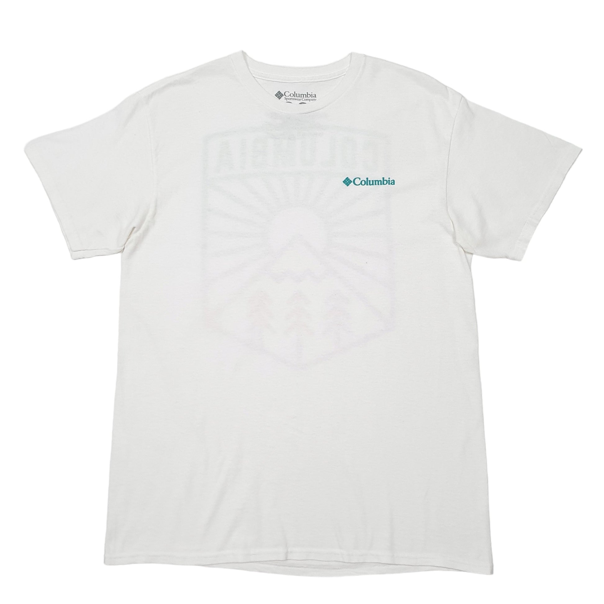Mens White Columbia Sportswear  Short Sleeve T Shirt