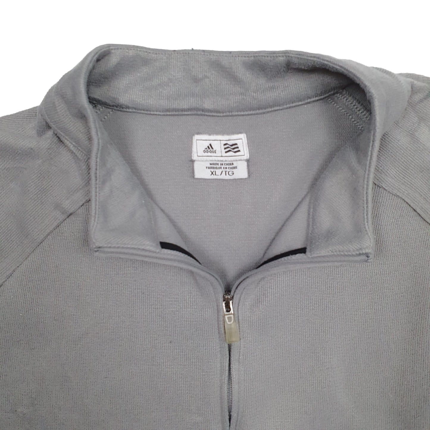 Mens Grey Adidas  Quarter Zip Jumper