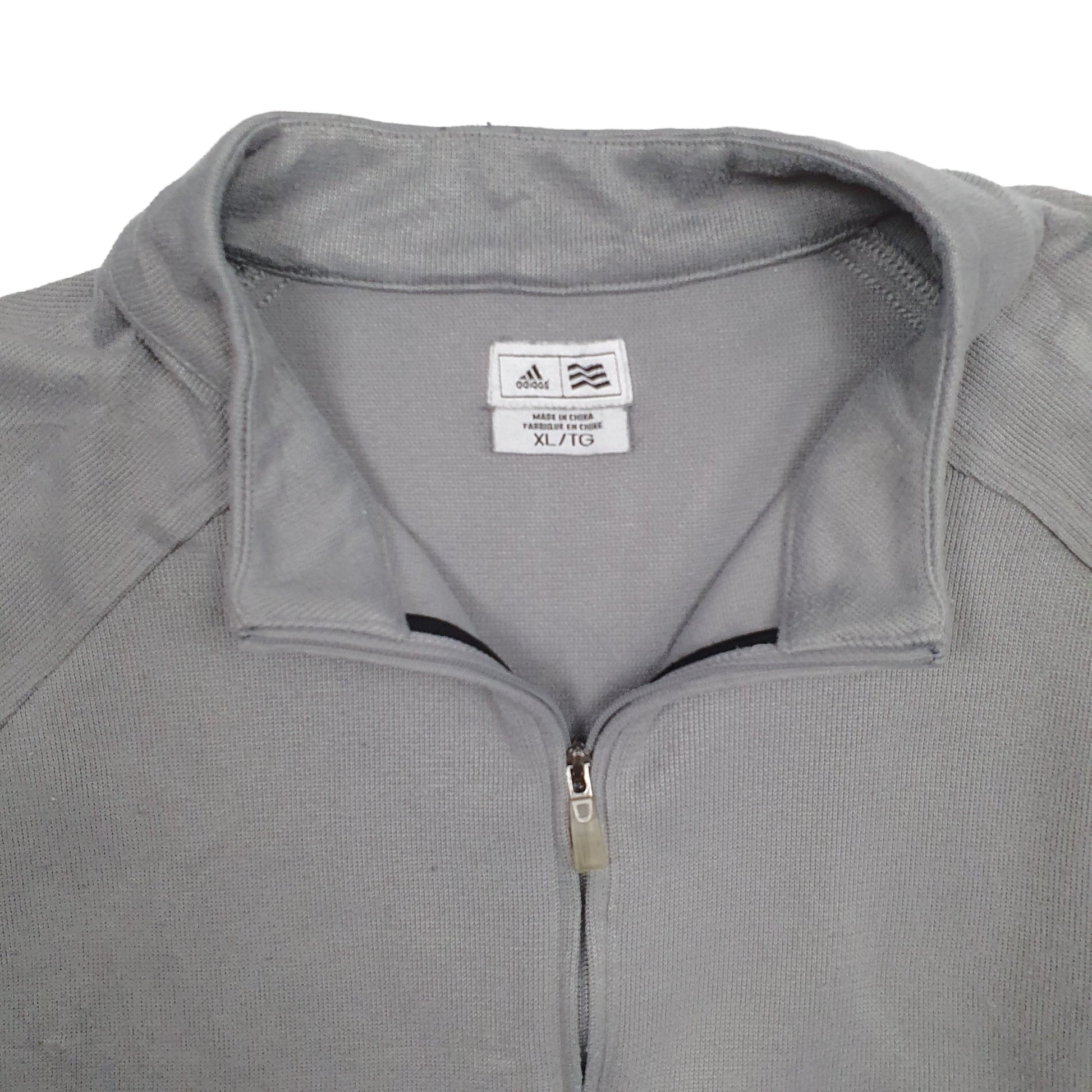 Mens Grey Adidas  Quarter Zip Jumper