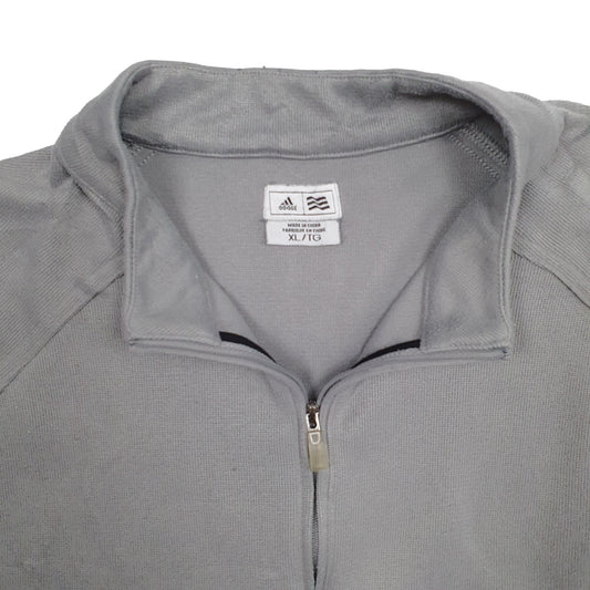 Mens Grey Adidas  Quarter Zip Jumper