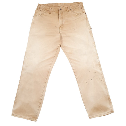 Mens Dickies Beige Carpenter Trousers W36 L32 Beige