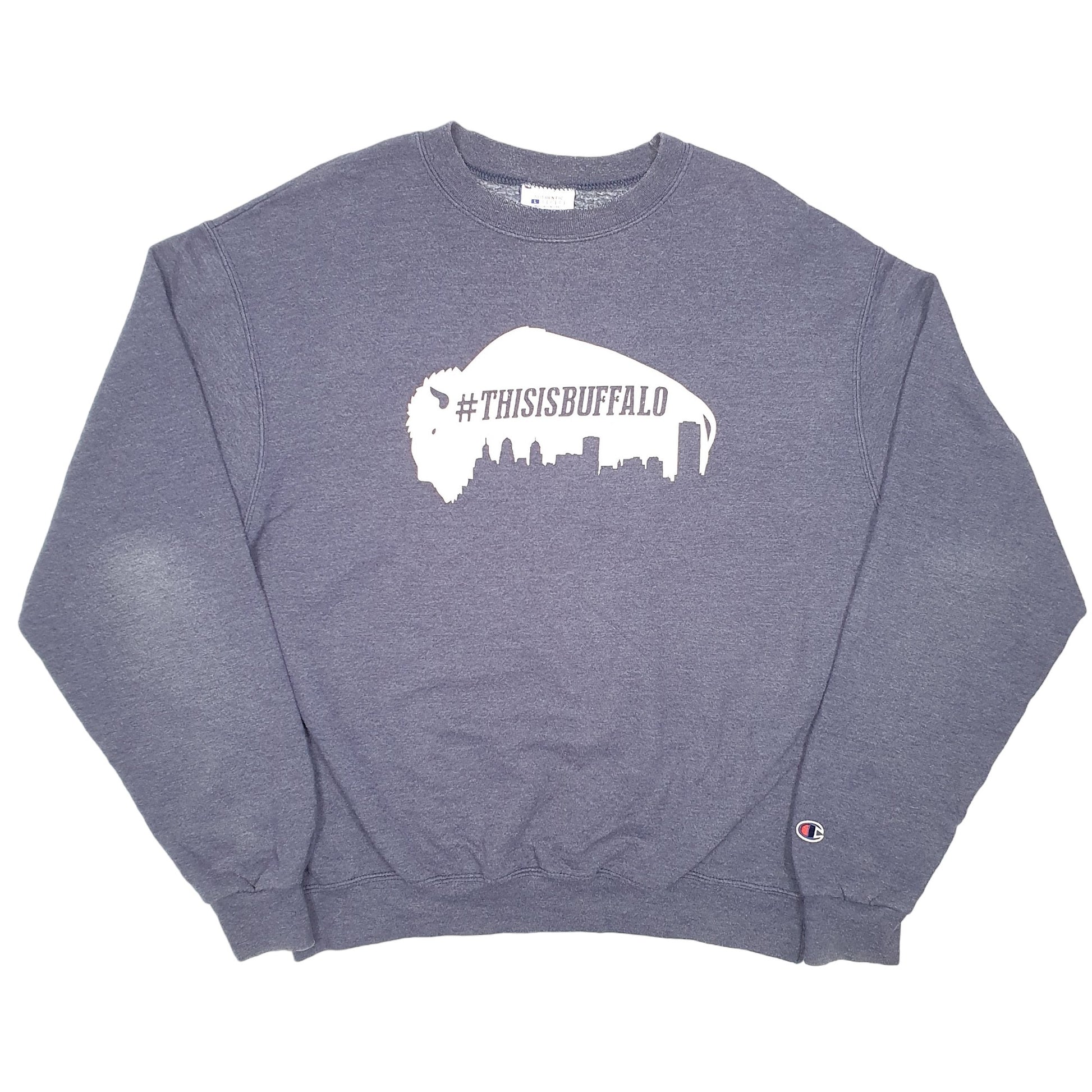 Mens Navy Champion Buffalo New York Crewneck Jumper