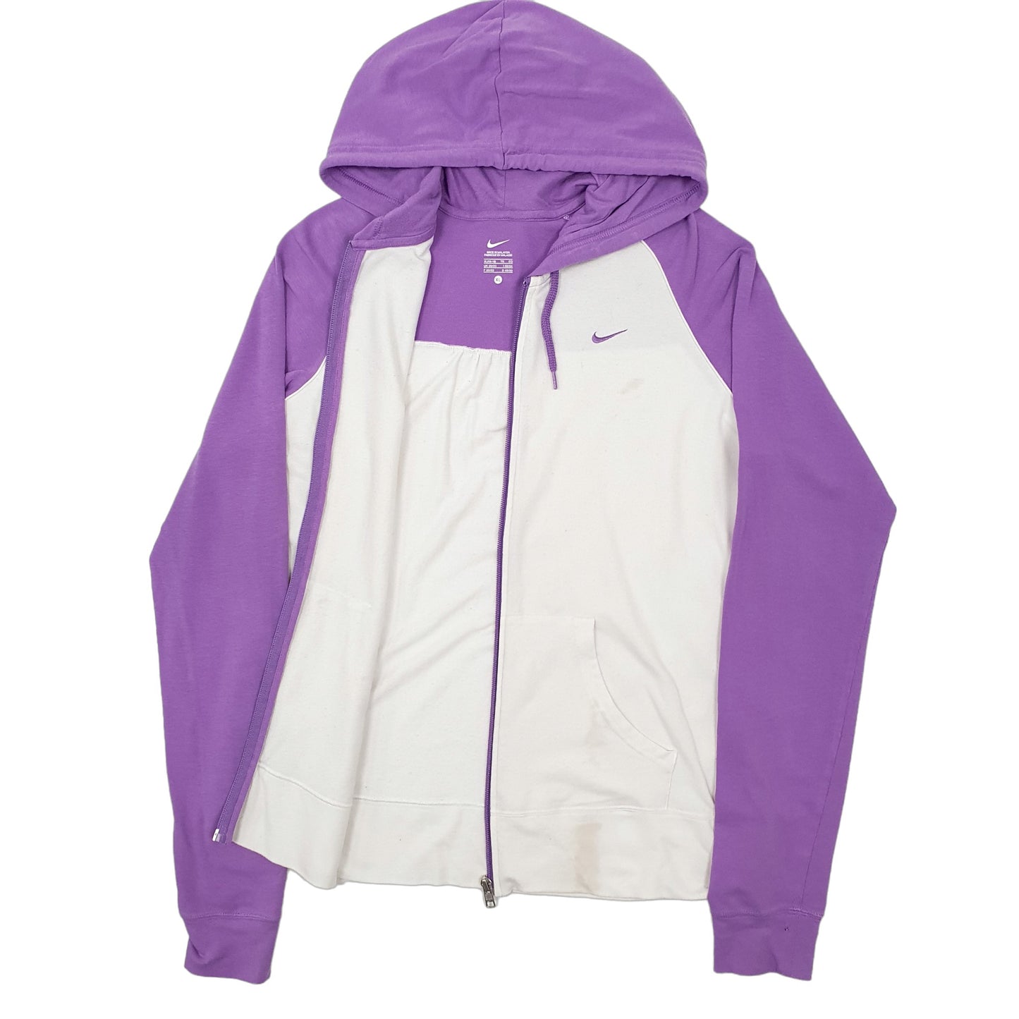 Womens White Nike Hoodie Full Zip Jumper