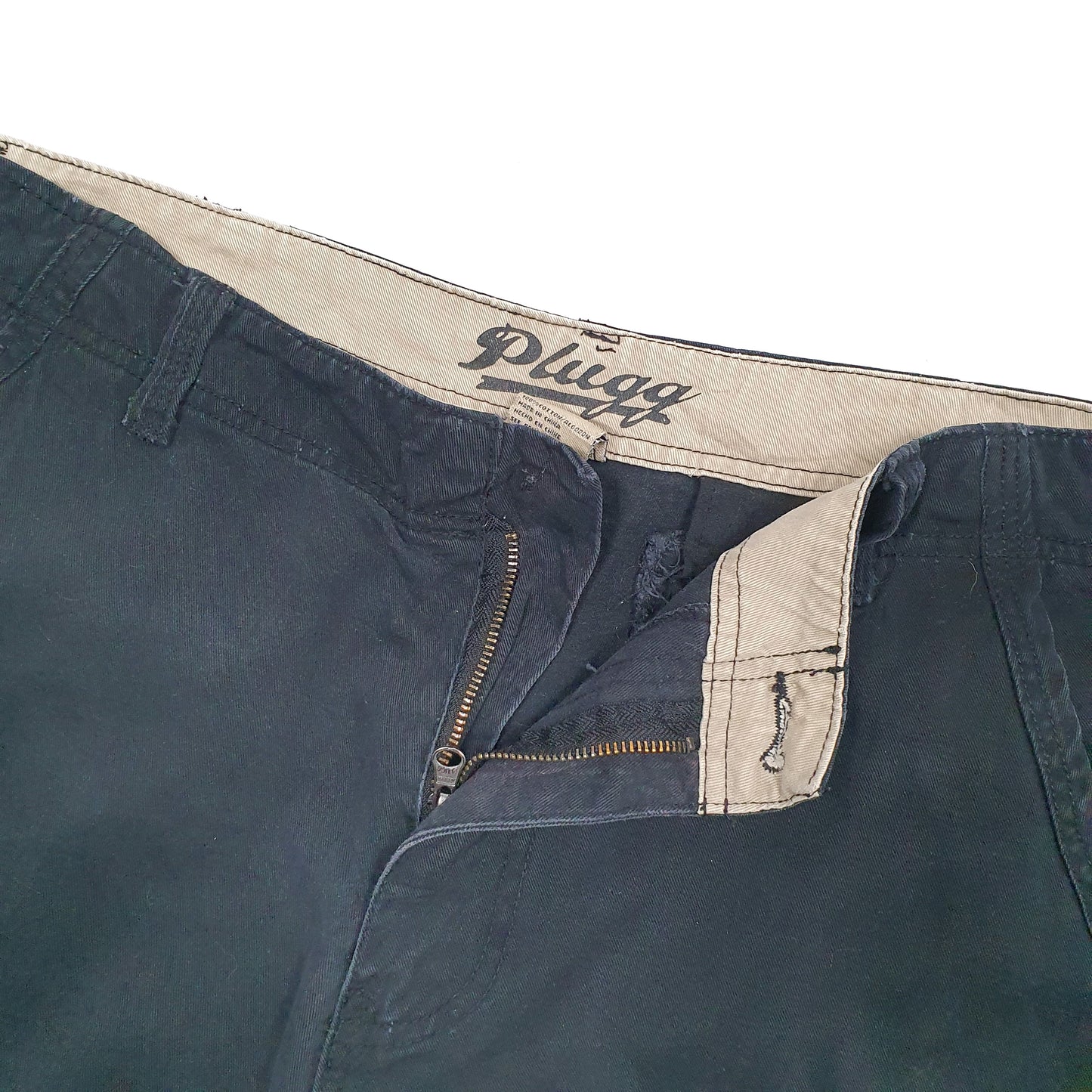 Mens Black Plugg  Cargo Shorts