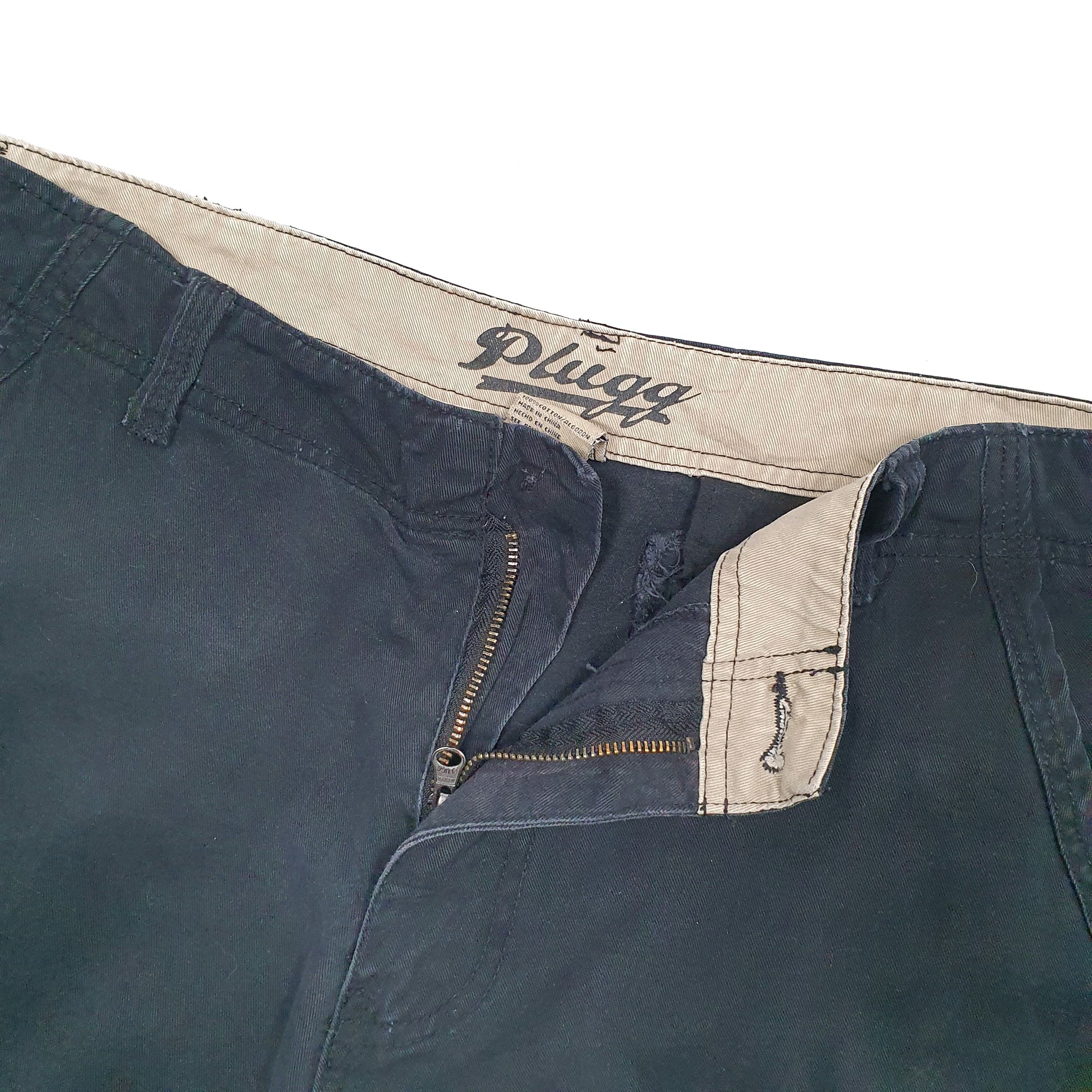 Mens Black Plugg  Cargo Shorts