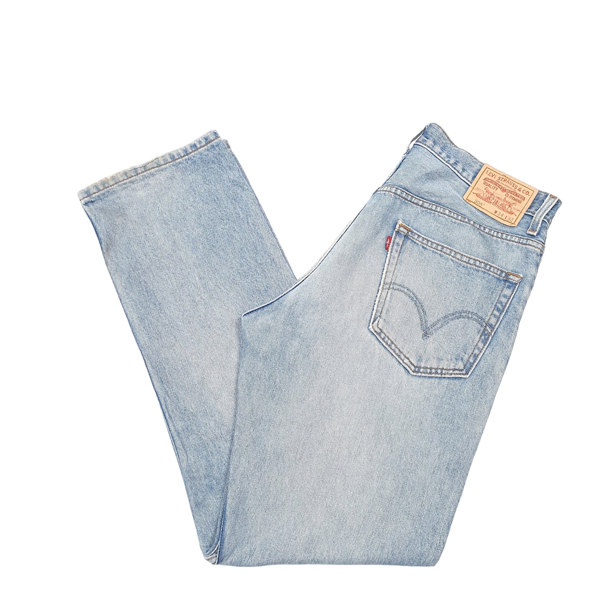 Mens Blue Levis  505 JeansW34 L32