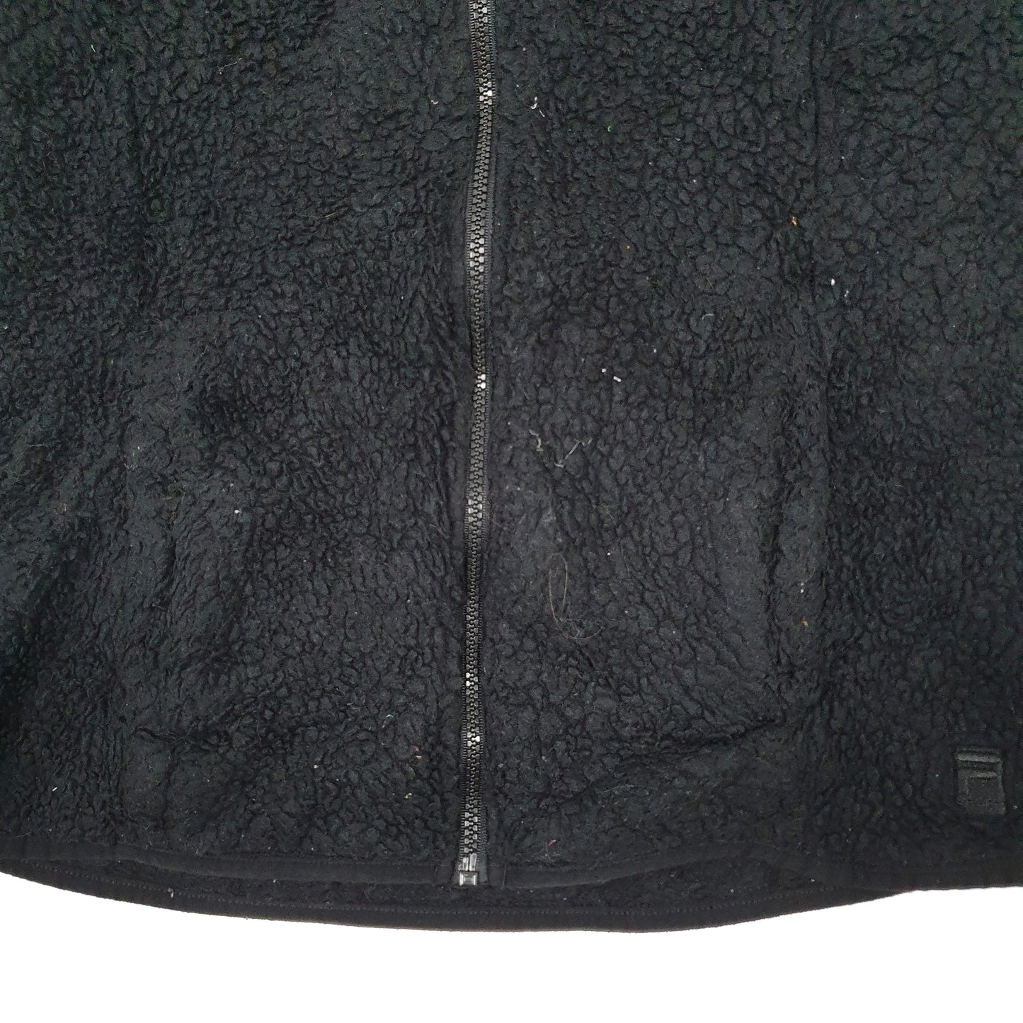 Womens Black Fila Sherpa Retro Pile Full Zip Jumper